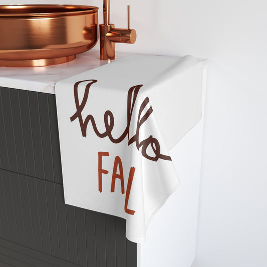 Autumn Hand Towel, Hello Fall Decor, Seasonal Kitchen Towel, Fall Harvest Gift, Cozy Home Accessory, Holiday Kitchen Decor