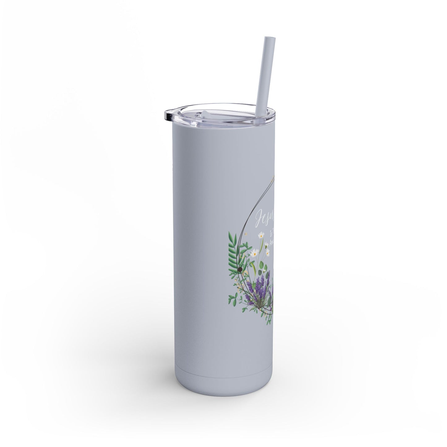 Jesus Christ Is The Same Yesterday Today and Forever Maars Maker Skinny Matte Tumbler, 20oz