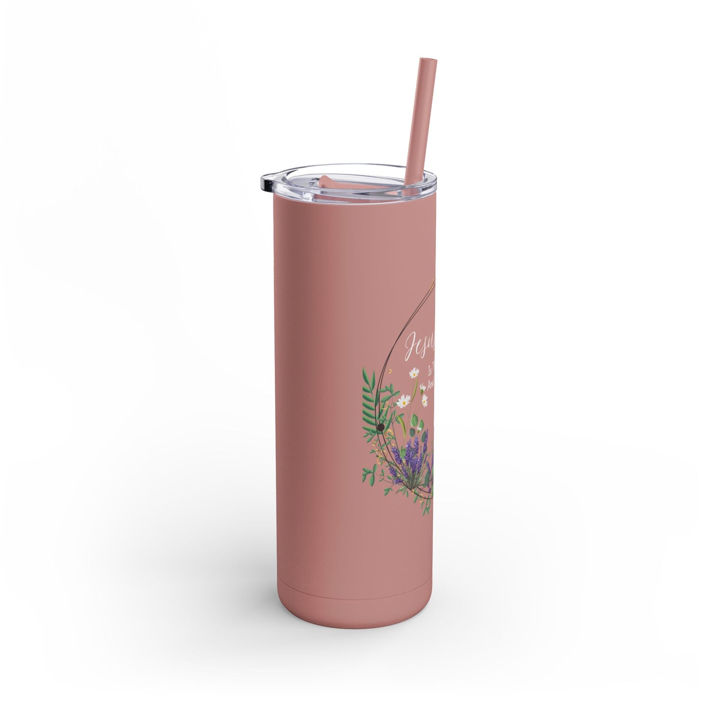 Jesus Christ Is The Same Yesterday Today and Forever Maars Maker Skinny Matte Tumbler, 20oz