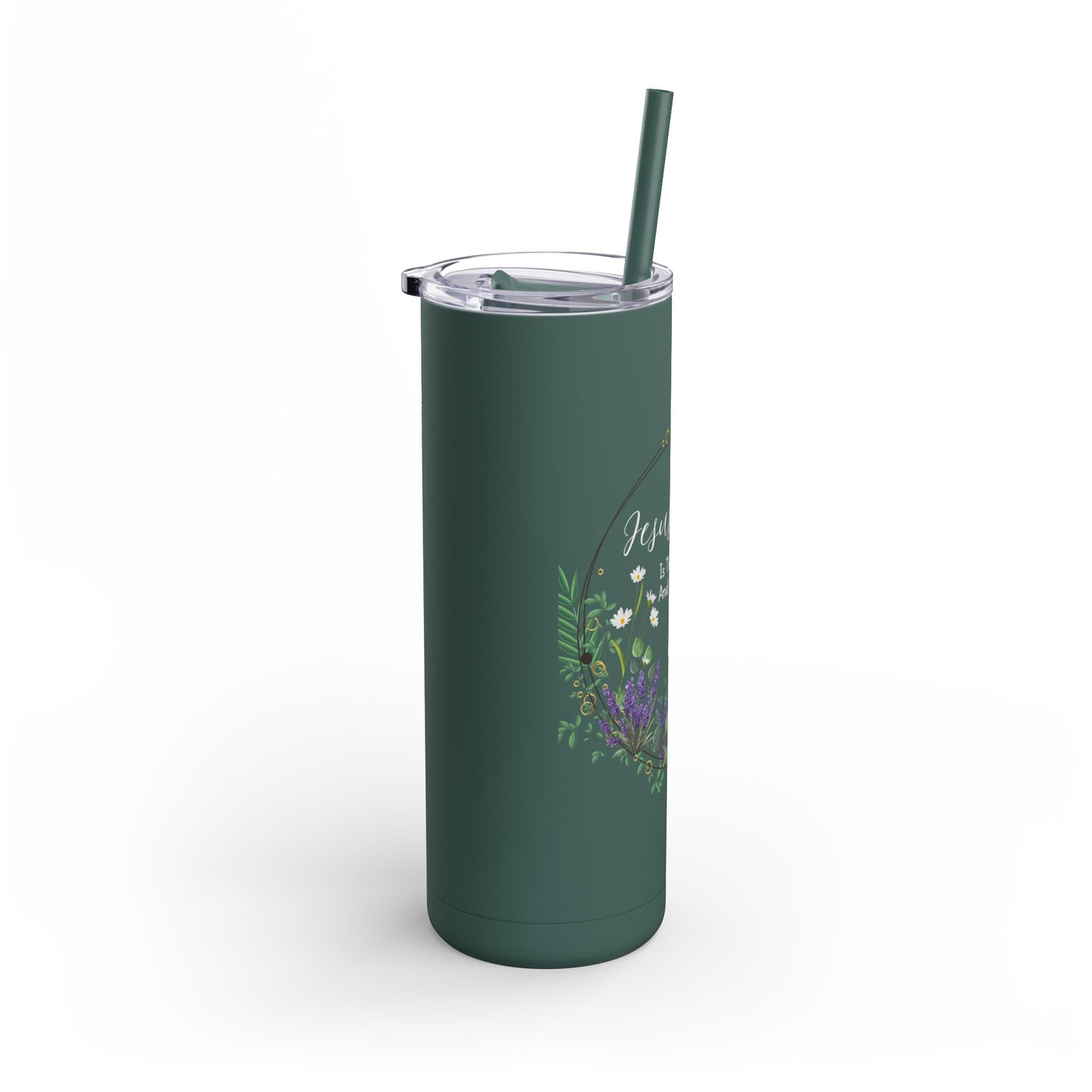 Jesus Christ Is The Same Yesterday Today and Forever Maars Maker Skinny Matte Tumbler, 20oz