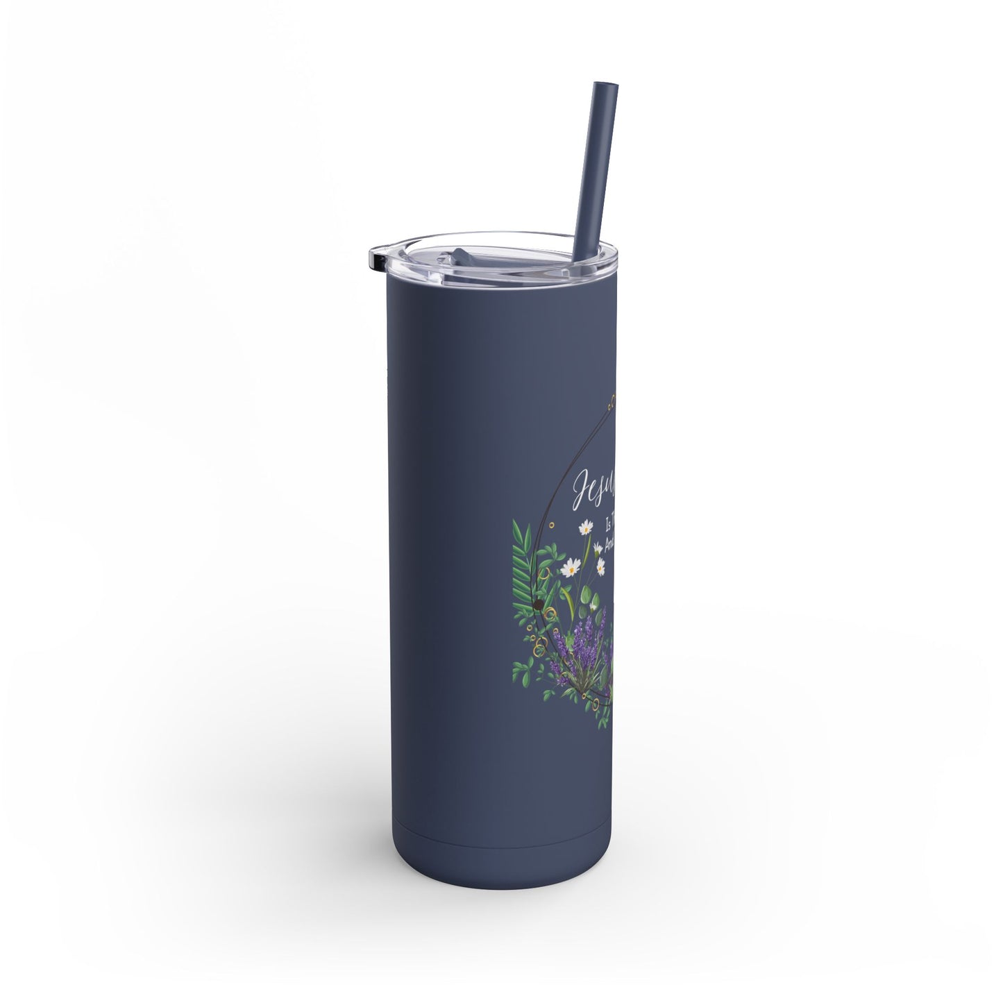 Jesus Christ Is The Same Yesterday Today and Forever Maars Maker Skinny Matte Tumbler, 20oz