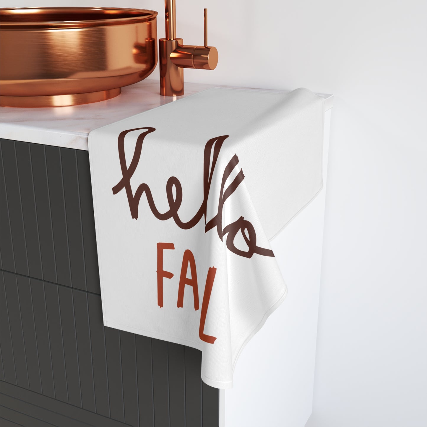 Autumn Hand Towel, Hello Fall Decor, Seasonal Kitchen Towel, Fall Harvest Gift, Cozy Home Accessory, Holiday Kitchen Decor