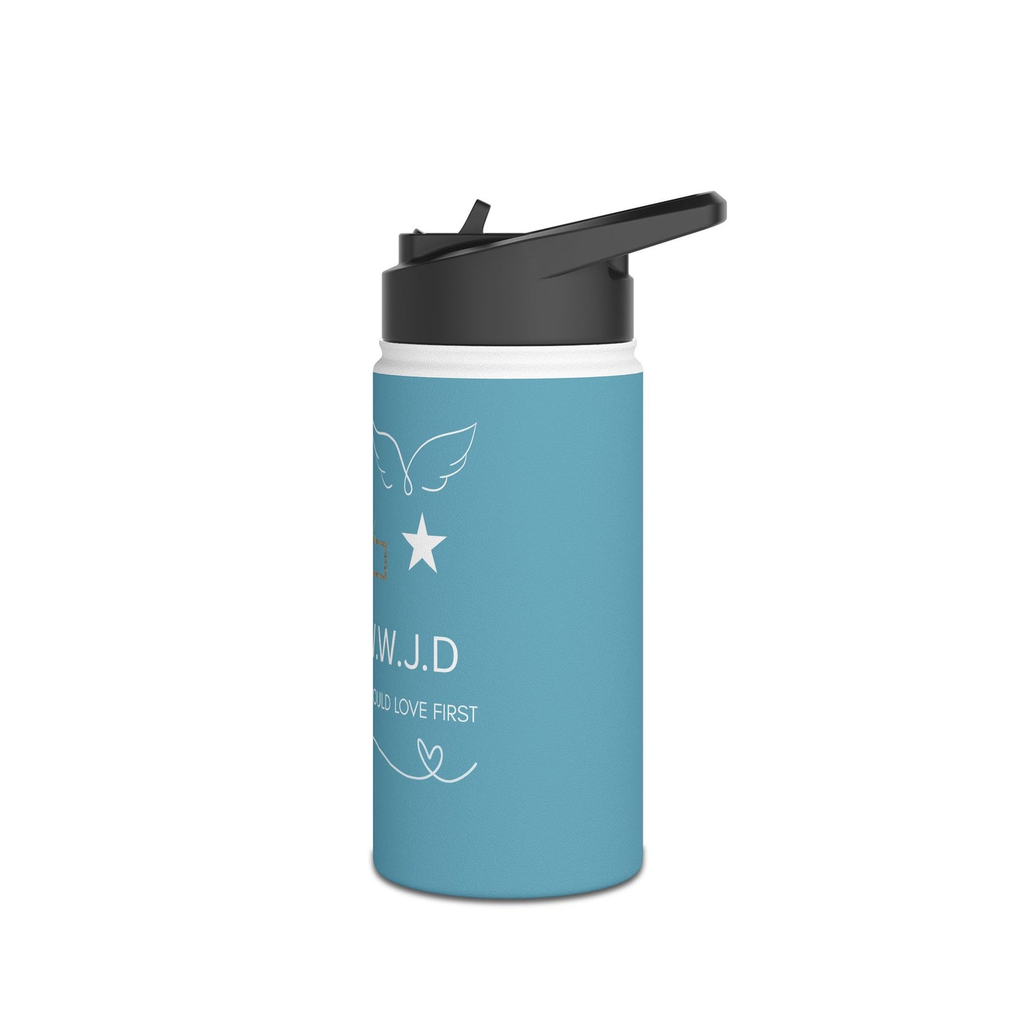 Inspirational Stainless Steel Water Bottle - W.W.J.D. Design, Motivational Gift, Faith-Based Water Bottle, Christian Gift, Fitness Hydration