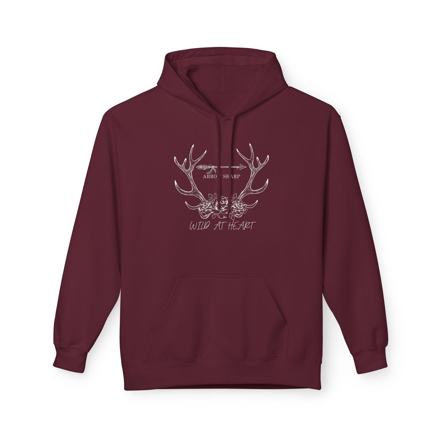 Wild at Heart Fleece Hoodie - Cozy Unisex Pullover for Outdoor Lovers, Perfect for Gifts, Camping, Wilderness Adventures, & Everyday Comfort