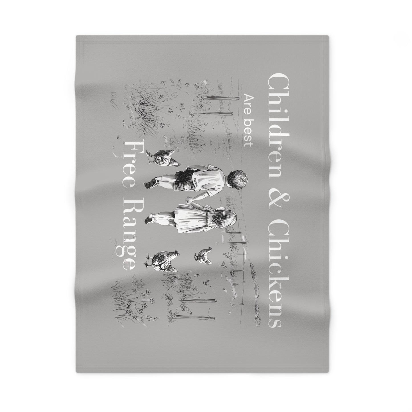 Whimsical Children & Chickens Fleece Baby Blanket - Cozy Throw for Nursery, Baby Shower Gift, Farmhouse Decor, Kids Room